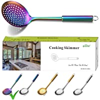Los mejores  - Berglander cuchara de espuma de arco iris- cuchara de colador de acero inoxidable- espuma de cocina colorida enchapado…